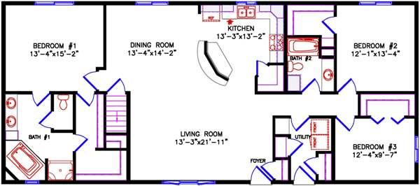 Featured image of post Ranch House Floor Plans 4 Bedroom